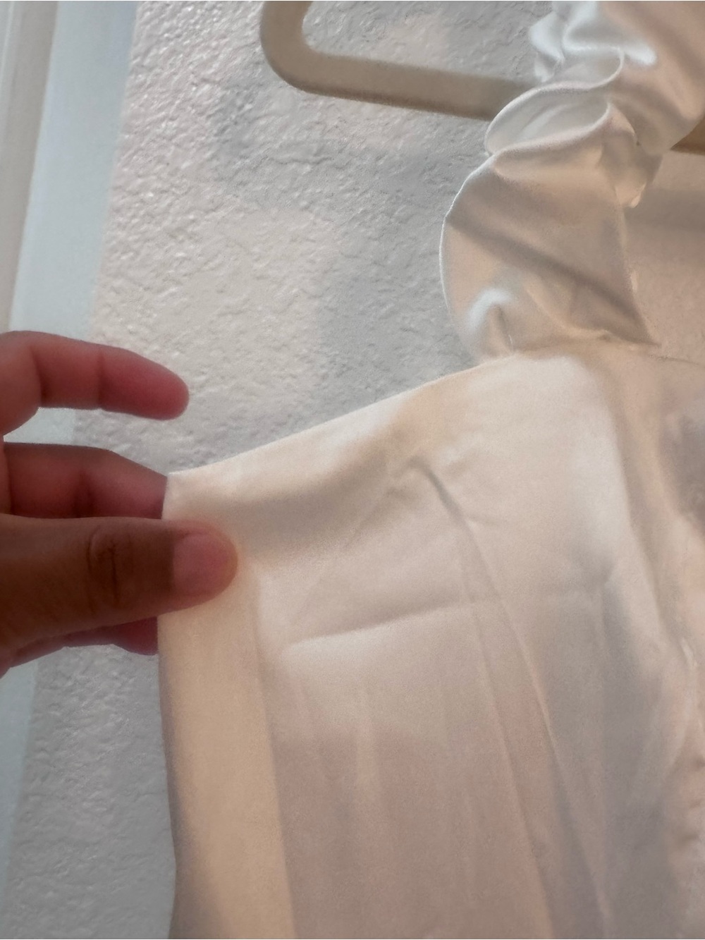 Peppermayo Monroe White Satin Ruffle-Strap Mini Dress W/ Bubble Skirt Drop Waist - Picture 6 of 12